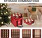 Christmas Ornament Storage Box with Dividers, Christmas Balls Storage Containers with Zipper & 4 Removable Trays - Holds Up to 64 Balls - 600D Oxford Christmas Decoration Storage Organizer, Red